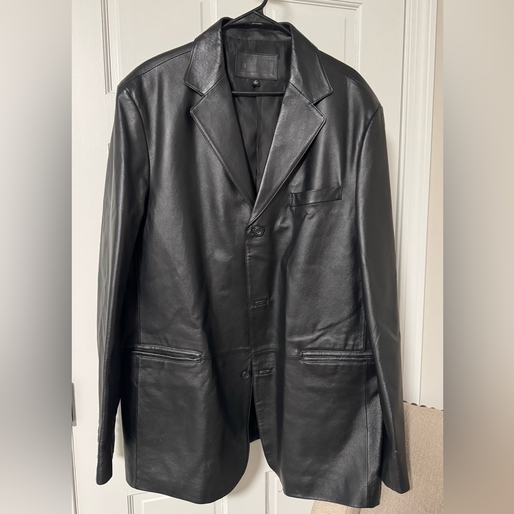 Croft & Barrow Men's Black Leather Blazer